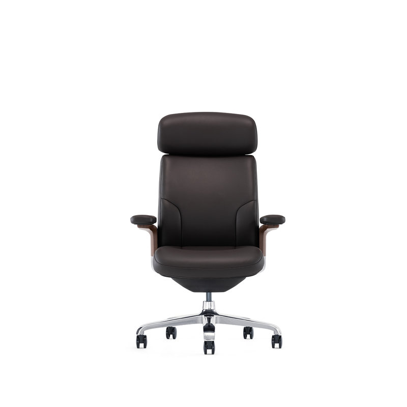 FURIJING Genuine Leather Ergonomic Executive Chair | Wayfair